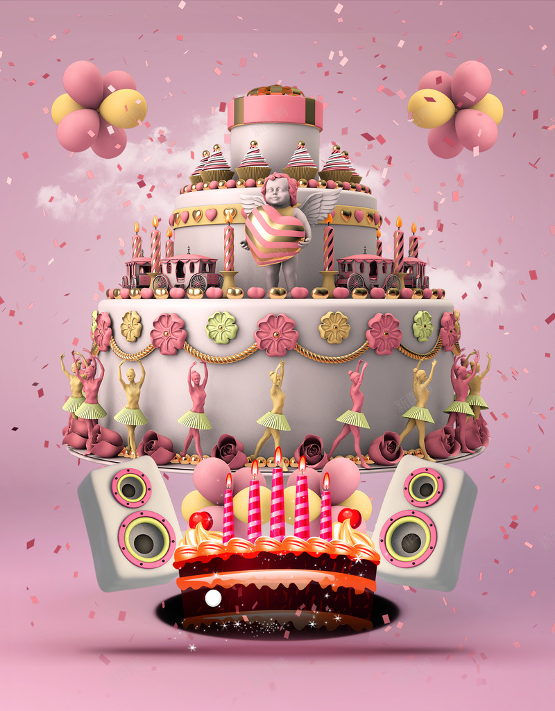 创意生日快乐生日蛋糕海报psd设计背景_新图网 https://ixintu.com 卡通蛋糕 烘焙 生日快乐 生日派对 生日蛋糕 蛋糕diy 蛋糕店 蛋糕海报 西点 西餐厅 面包