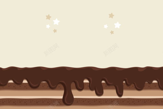 巧克力蛋糕生日聚会派对海报背景矢量图背景