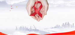 缺碘病预防艾滋病红丝带banner海报背景高清图片