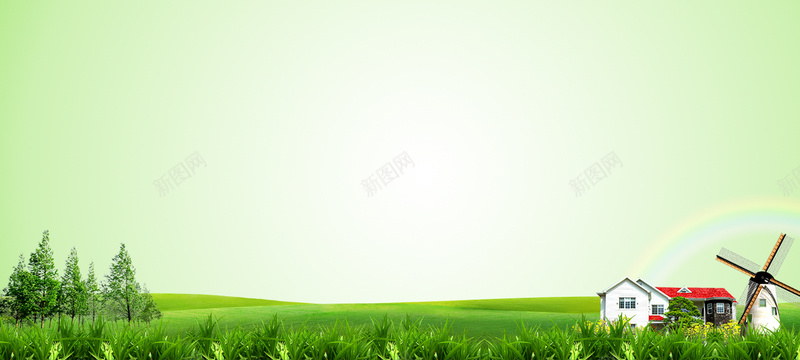 生态绿色环保和谐清新海报banner背景