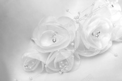 白纱花朵婚庆珍珠白纱花朵背景高清图片