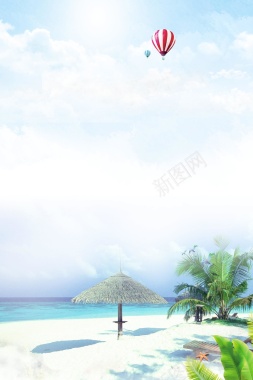 唯美沙滩海滩出游背景