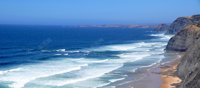 西班牙海岸背景图摄影图片
