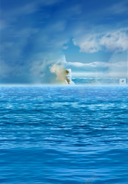 冰雕海报蓝色冰爽背景高清图片