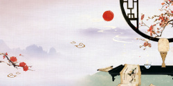 中国风茶展板书香中国校园文化展板海报背景高清图片