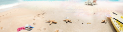 拖鞋摄影海边沙滩背景图高清图片