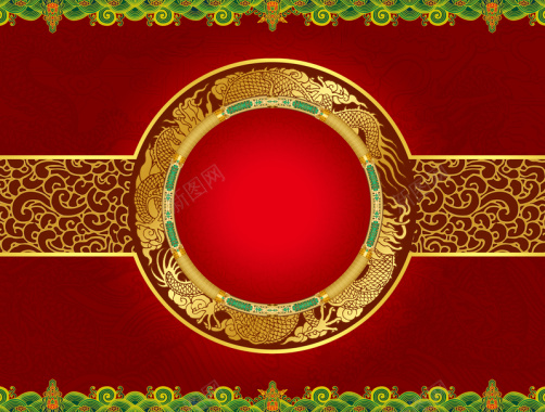 中式红色图腾食品包装背景背景