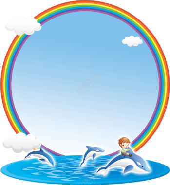 海豚儿童卡通海报背景背景