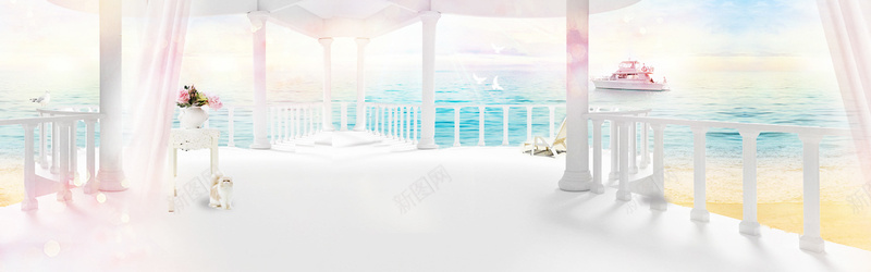 宫殿banner背景psd_新图网 https://ixintu.com 宫殿 摄影 沙滩 海报banner 海滩 风景