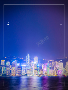 紫色绚丽香港回归祖国20周年宣传海报背景