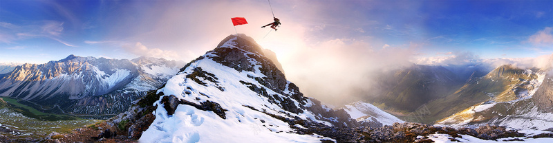 人才招聘山水风景banner背景