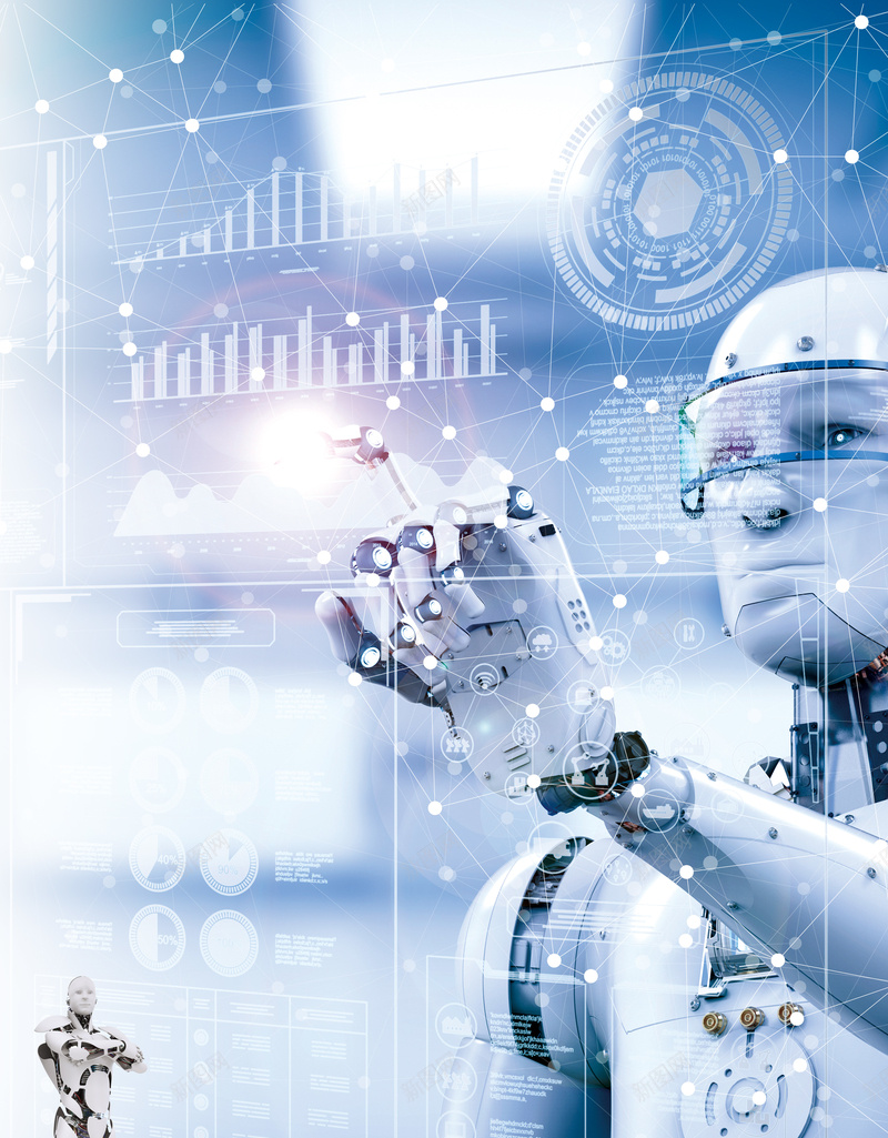 人工智能科技机器人海报psd设计背景_新图网 https://ixintu.com 人工智能大会 人形机器人 智能时代 智能机器人 智能物联网 机器人 机器人展会 蓝色