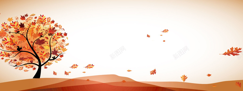 秋季风景海报背景