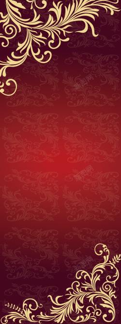暗红色花纹背景展架背景海报