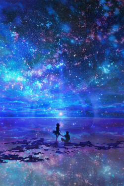 星空下的誓言清新唯美爱情星空下的誓言高清图片