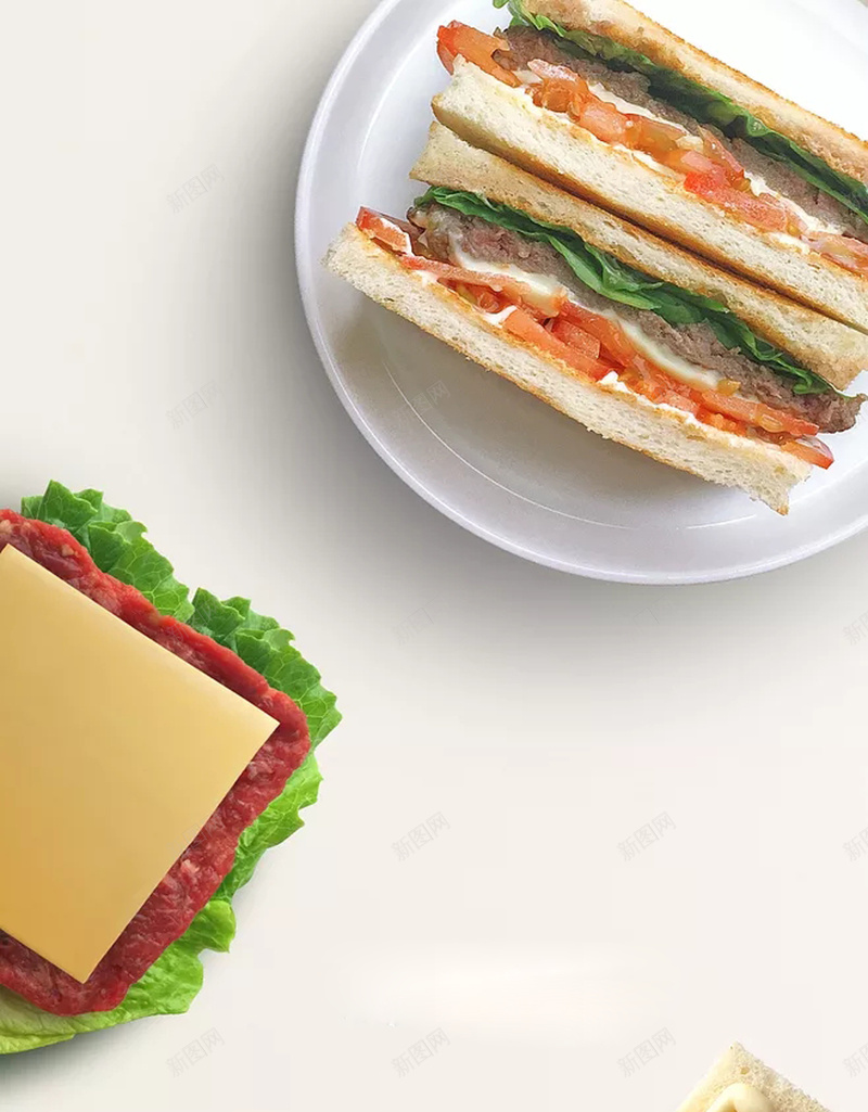 美食宣传海报psd设计背景_新图网 https://ixintu.com 三明治 创意 早餐 欧式 特色 简约 美味 美食