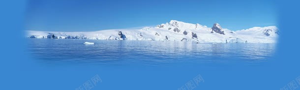 蓝天海水雪山壁纸背景