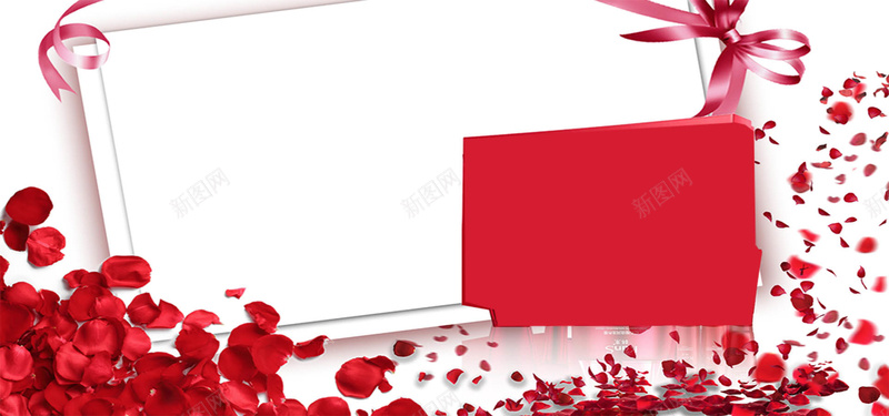 母亲节红色玫瑰花礼物盒海报背景背景