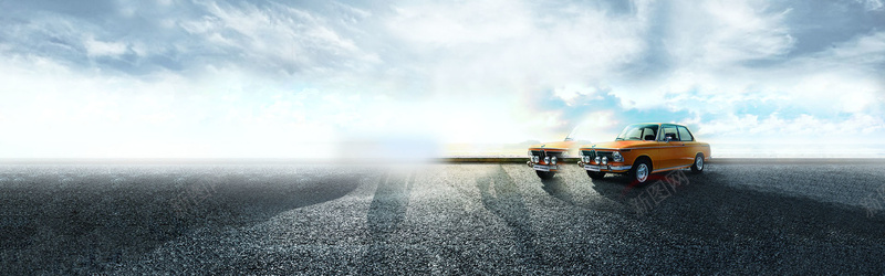 风景摄影大气汽车背景摄影图片
