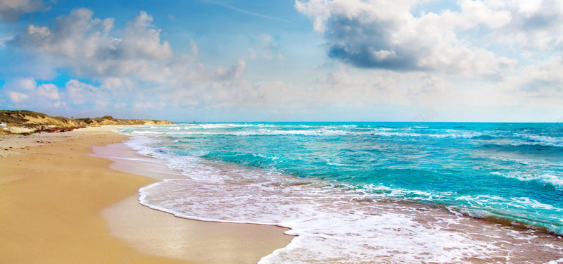 夏日沙滩psd_新图网 https://ixintu.com 夏日 摄影 沙滩 海报banner 海浪 风景 高清