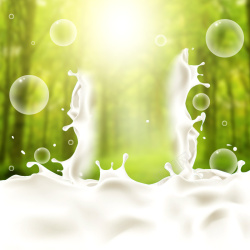 森林气泡牛奶润肤露森林自然PSD分层主图背景高清图片