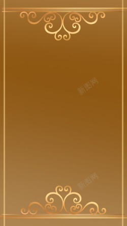 唯美花纹背景花纹金色欧式H5背景高清图片