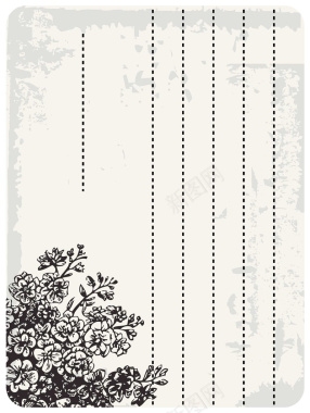 手绘植物褶皱旧信纸文本背景背景