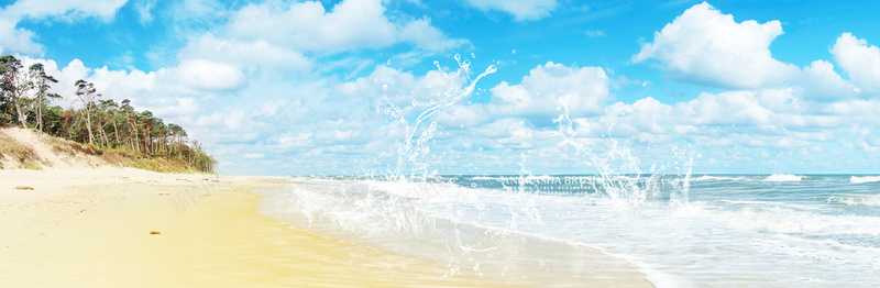 门神元素海边风景背景摄影图片