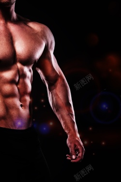 男士腹部健身房海报背景高清图片