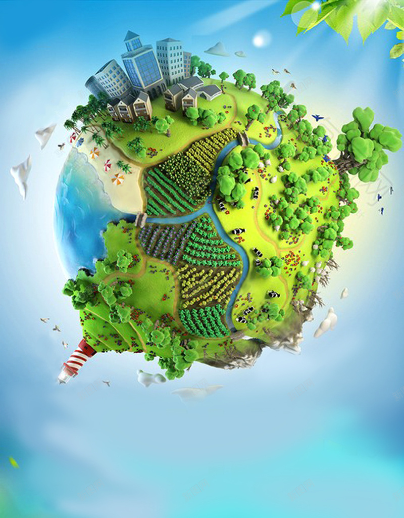 创意绿色地球环保海报psd设计背景_新图网 https://ixintu.com 创意 地球 海报 温暖 环保 白云 素材图 绿色 蓝天