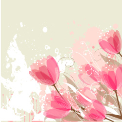 郁金香时尚梦幻古典花纹花朵花卡矢量图高清图片