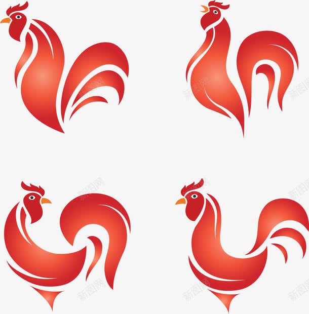 红色鸡png免抠素材_新图网 https://ixintu.com 公鸡 设计 金鸡 鸡年