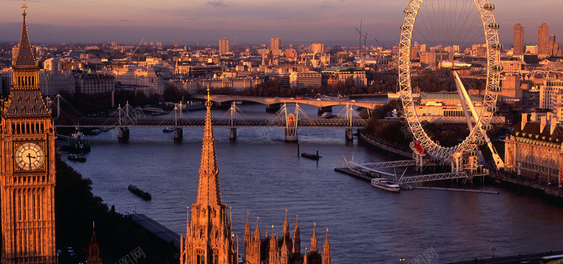 淘宝背景jpg_新图网 https://ixintu.com 大本钟 摄影 摩天轮 海报banner 英国 风景