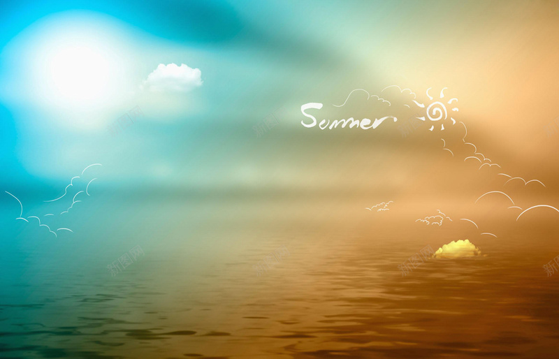 夏日海滩风景摄影平面广告jpg_新图网 https://ixintu.com 夏日 大海 天气预报 太阳 平面广告 摄影 水纹 海滩 温度 蓝天白云 风景