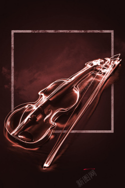 艺考海报黑色大气小提琴音乐培训海报背景高清图片