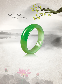 古玩宣传素材中国风珠宝玉器宣传海报背景高清图片