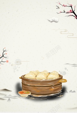 中国风传统美食中华味道背景