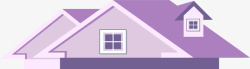 紫色屋顶浅紫色卡通木屋顶高清图片