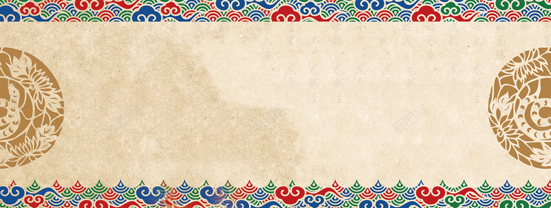 中国风陶瓷艺术背景banner背景