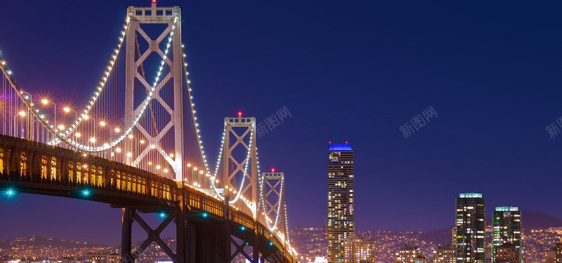 城市夜景图jpg_新图网 https://ixintu.com 摄影 桥楼房灯光夜晚 海报banner 风景