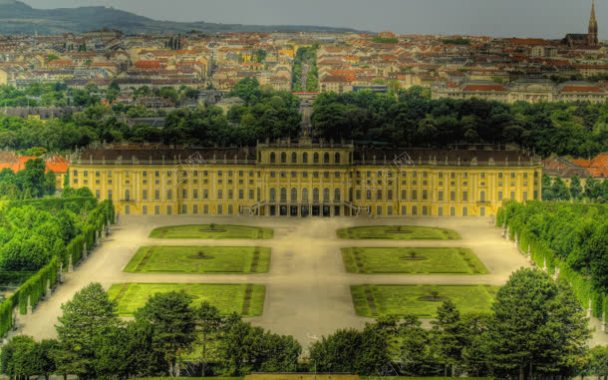 维也纳城堡宫殿城市风光背景