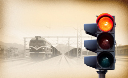 复古红绿灯复古怀旧火车红绿遵守规则企业文化背景高清图片