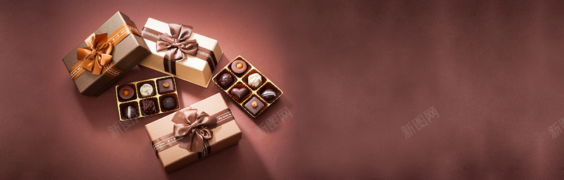 巧克力背景jpg设计背景_新图网 https://ixintu.com 丝带 巧克力 梦幻 浪漫 海报banner 礼盒