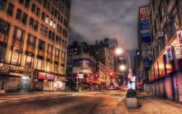 灯火阑珊的都市夜景海报背景背景