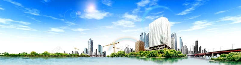 城市背景psd_新图网 https://ixintu.com 城市 摄影 楼房 海报banner 蓝天 风景