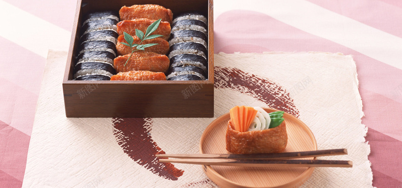 小暑日日系美食寿司背景摄影图片