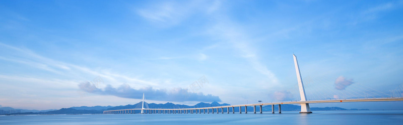 蓝色天空背景jpg_新图网 https://ixintu.com 天空 摄影 桥梁 河流 海报banner 蓝色 风景