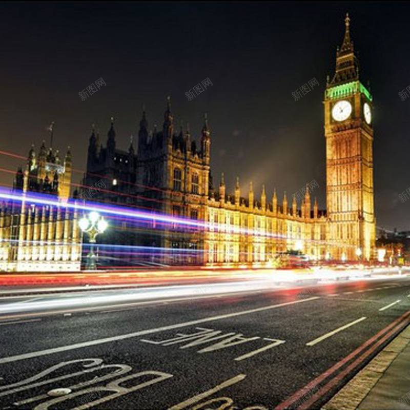 欧美城市夜景jpg_新图网 https://ixintu.com 主图 建筑钟塔夜景光影摄影 摄影 风景