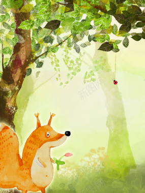 手绘世界森林日节日公益海报背景背景
