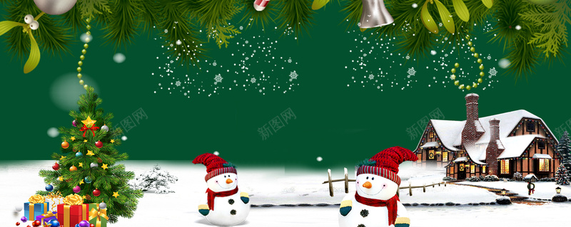 圣诞节雪人文艺雪花绿色bannerpsd设计背景_新图网 https://ixintu.com 元旦 元旦快乐 双蛋狂欢 圣 圣诞元素 圣诞快乐 圣诞树 圣诞海报 圣诞狂欢 圣诞老人 圣诞节 新年
